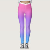 Roze Paarse Blauwe Ombre Leggings (Voorkant)