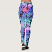 Roze Paarse blauwe regenboog Leggings (Achterkant)