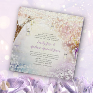 Roze Paarse Blauwe Sprookjesachtige Lichtjes Boho Kaart