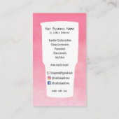 Roze Paarse Blauwgroen Tumbler Waterverf Crafter L Visitekaartje (Achterkant)