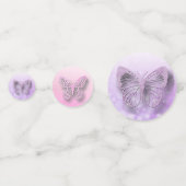 Roze, Paarse, Blauwgroen Vlinders Party Confetti (Achterkanten)