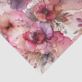 Roze & Paarse Bloem Alcohol Ink Print Tissuepapier (Detail)