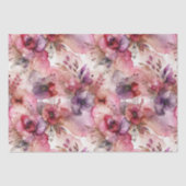 Roze & Paarse Bloem Alcohol Ink Print Tissuepapier (Voorkant)