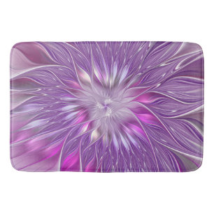 Roze Paarse Bloem Passie Abstracte Fractale Kunst Badmat