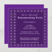 Roze, Paarse Bloemen Housewarming Party Uitnodigin Aankondiging (Voorkant / Achterkant)