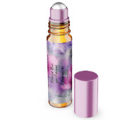 Roze & Paarse Bloemen Parfum Roller Flessenetiket Waterfles Etiket