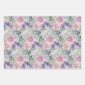 Roze Paarse bloementuin Inpakpapier Vel (Voorkant 3)