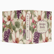 Roze Paarse Bloemige Keuken Receptenmap Organizer