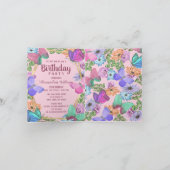 roze Paarse bloemvlinder Verjaardagsfoto (Binnen)