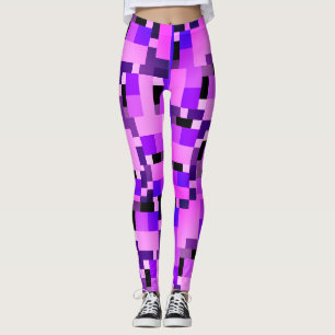 Roze paarse blokjes leggings