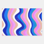 Roze Paarse Blue Pattern Inpakpapier Vel (Voorkant 3)