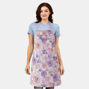 Roze Paarse Blush Bloemen Harten Liefde Lucht Schort