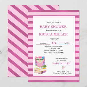 Roze Paarse boomkor brengt een Baby shower uit het Kaart