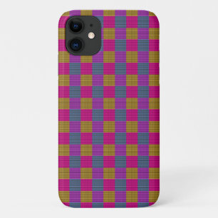 Roze Paarse BubblegumPop Tartan, iPhone 11 Hoesje