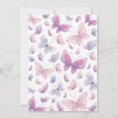 Roze Paarse butterfly-Baby shower Kaart (Achterkant)