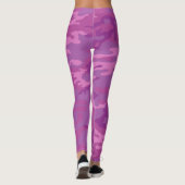 Roze Paarse Camouflage Camo Art Leggings (Achterkant)
