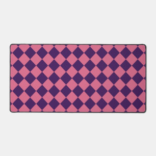 Roze Paarse Checker Diamantpatroon Bureaumat