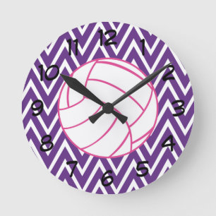 Roze Paarse Chevron Zigzag Wall klok