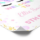 Roze Paarse Cloud Unicorn Welkomstsignalen Poster (Hoek)