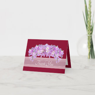 Roze Paarse Crocus Botanische Bloemige Chic Bedank Bedankkaart
