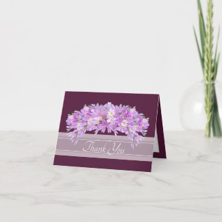 Roze Paarse Crocus Botanische Bloemige Chic Bedank Bedankkaart