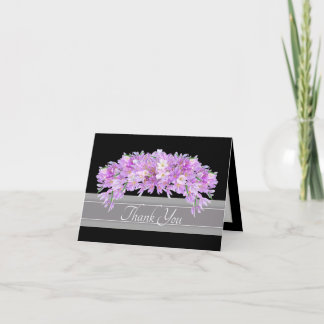 Roze Paarse Crocus Botanische Bloemige Chic Bedank Bedankkaart