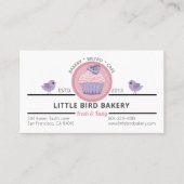 Roze Paarse Cupcake  Bakkerij Visitekaartje (Voorkant)