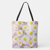 Roze Paarse Daisy Flower Pattern Draagtas (Achterkant)