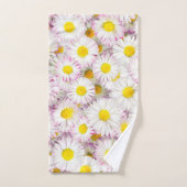 Roze Paarse Daisy Flower Pattern Handdoek (Handdoek)