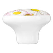 Roze Paarse Daisy Flower Pattern Keramische Knop (Zijkant)