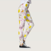 Roze Paarse Daisy Flower Pattern Leggings (Rechts)