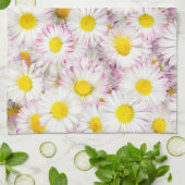 Roze Paarse Daisy Flower Pattern Theedoek (Gevouwen)