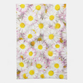 Roze Paarse Daisy Flower Pattern Theedoek (Verticaal)