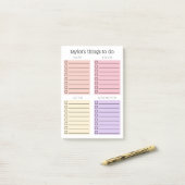 Roze Paarse dingen om te doen Post-it® Notes (Op bureau)