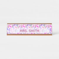 Roze Paarse Docent Onderwijsprofessional Monogram