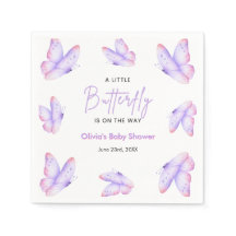 Roze Paarse Een Kleine Vlinder Baby Shower