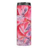 Roze Paarse Elegante Girly Schattige Monogram Mode Thermosbeker (Achterkant)