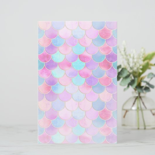 Roze, Paarse en Aqua Mermaid Scale Patroon (Staand voorkant)