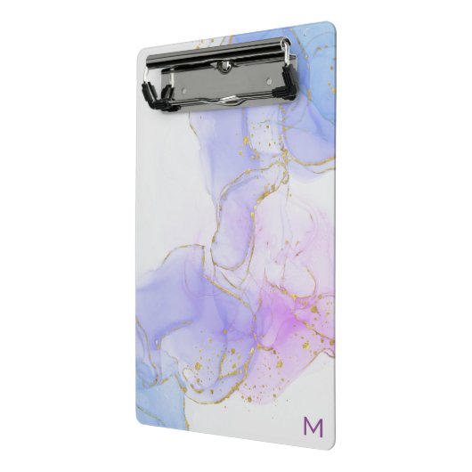 Roze, paarse en blauwe Alcohol Inkt Mini Klembord (Angled2)