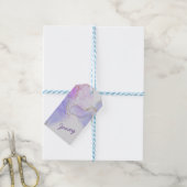 Roze, Paarse en blauwe alcoholinkt Cadeaulabel (Met Touw)