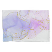 Roze, Paarse en blauwe alcoholinkt Kussensloop (Voorkant-Links)