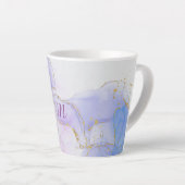 Roze, Paarse en blauwe alcoholinkt Latte Mok (Rechterhoek)