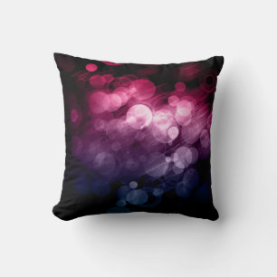 Roze, Paarse en blauwe bokeh Ontworpen Pillow 1 Kussen
