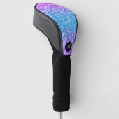 Roze, paarse en blauwe glitter textuur verloop golfheadcover (Schuin)