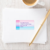 Roze, Paarse en Blauwe Ombre Etiket (Insitu)