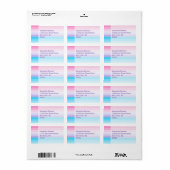 Roze, Paarse en Blauwe Ombre Etiket (Full Sheet)