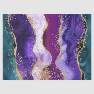 Roze, Paarse en Blauwgroen glitter Peacock Agate Tissuepapier