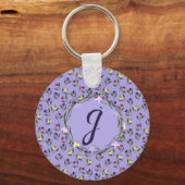  Roze Paarse en Gele Pansies Sleutelhanger (Voorkant)