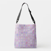 roze, paarse en grijze stippen crossbody tas (Achterkant)