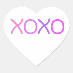 Roze, paarse en lavender Xoxo mooi Hart Sticker